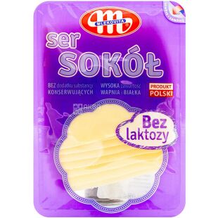 Mlekovita, 150 г, Сир Сокол твердий, без лактози, нарізка, 45%