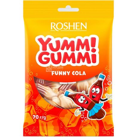 Roshen Yummi Gummi Funny Cola, Цукерки желейні, 70 г