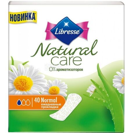 Libresse, Natural Care Normal, 40 шт., Прокладки щоденні, без ароматизаторів
