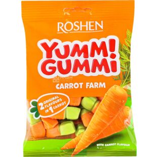 Roshen Yummi Gummi Carrot Farm, 70 г, Цукерки желейні Морквяна ферма Яммі Гаммі, Рошен