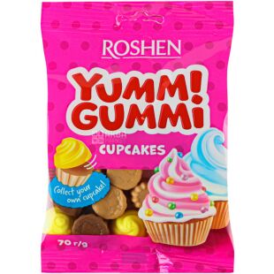 Roshen Yummi Gummi Cupcakes, 70 г, Желейные конфеты Кексы Ямми Гамми, Рошен