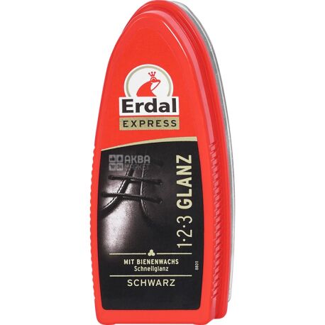 Erdal express, Губка-блеск для обуви, для гладкой кожи, черная