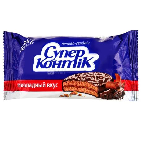 Супер-Контик, 100 г, печенье-сэндвич, Шоколадный вкус