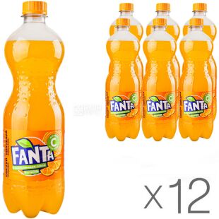 Fanta, Упаковка 12 шт. х 0.75л, Напій газований соковмісний Апельсин Фанта, ПЕТ