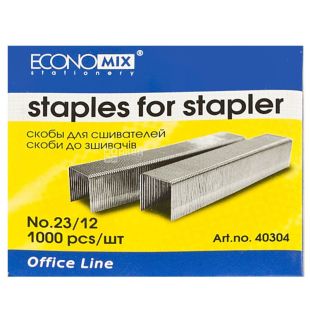 Economix, 1000 шт., скоби, Для степлера, № 23/12, м/у