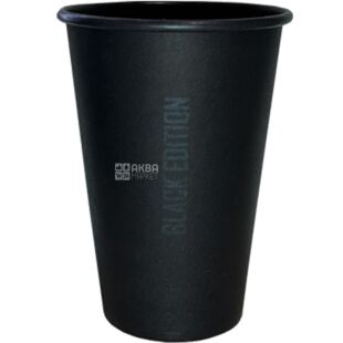 BLack Edition, Стакан паперовий, чорний, 340 мл, 50 шт., D80