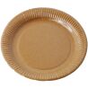 Тарілка паперова закусочна кругла з ламінацією, 100 шт., Ø180 мм, крафтова