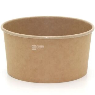 Салатник круглий крафтовий, без кришки, 750 мл, 50 шт., 145 х 70 мм