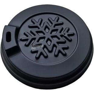 Кришка для одноразового стакана, 50 шт, чорна, D90