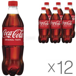 Coca-Cola, Упаковка 12 шт. х 0,5 л, Напій газований Кока-Кола, ПЕТ