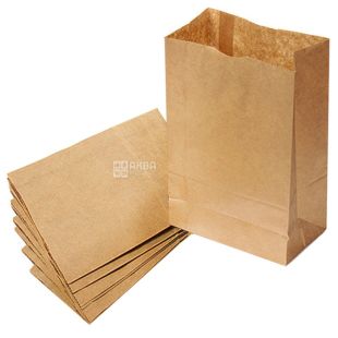 Промтус, 10 шт., Пакет паперовий, Без ручок, крафт, 210x110x280 мм
