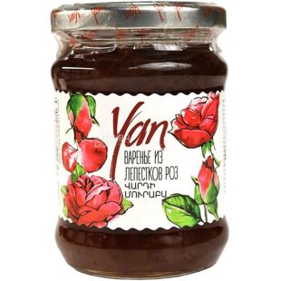 Yan, 300 г, Варенье из лепестков роз, стекло