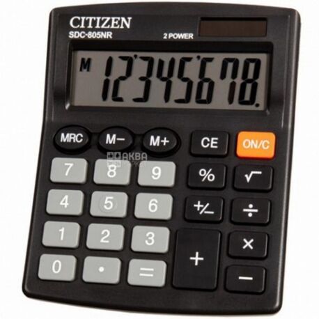 Citizen SDC-805NR, Калькулятор настольный, 102х124х25 мм