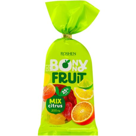 Roshen, Bonny-Fruit, 200 г, Цукерки желейні, цитрусові фрукти