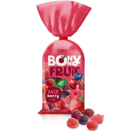 Roshen, Bonny-Fruit, 200 g, Jelly candies, berry mix