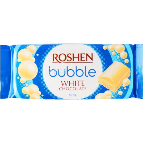 Roshen White Bubble, Шоколад Рошен белый пористый, 80 г