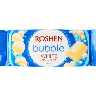 Roshen White Bubblе, 80 г, Рошен Бабл, Шоколад белый пористый