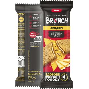 Brunch, 47 г, Мультизлаковый сэндвич со Сливочным сыром Бранч