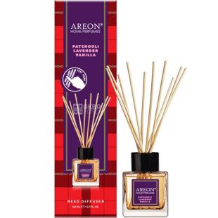 Areon Home Perfume Patchouli Lavender Vanilla, 50 мл, Аромадиффузор Ареон, Пачули-Лаванда-Ваниль
