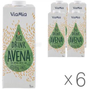 ViaMia, Bio Drink Avena, Упаковка 6 шт. х 1 л, ВиаМиа, Напиток овсяный органический, без сахара и глютена