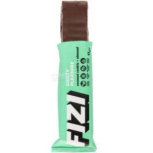 Fizi Coconut cookie Almond, 45 г, Фізі, Шоколадний батончик Кокосове печиво та мигдаль, без глютену