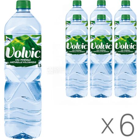Volvic, 1.5 L, Pack of 6 pcs, Volvik, Mineral water, still, PET
