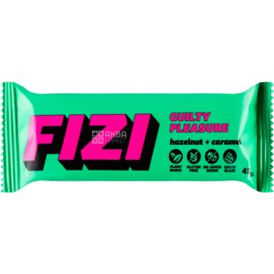 Fizi Hazelnut caramel, 45 г, Шоколадный батончик Физи Лесной орех и Карамель, без глютена