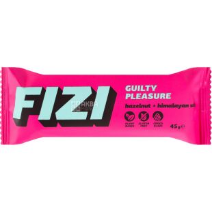Fizi Hazelnut himalayan salt, 45 г, Шоколадний батончик Фізі Лісовий горіх та гімалайська сіль, без глютену