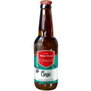 Mikki Brew Classic, 350 мл, Комбуча Микки Брю, классическая, стекло