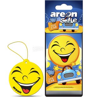 Areon Smile New Car, Подвеска-ароматизатор Ареон Смайл для автомобиля, Новая машина, сухая