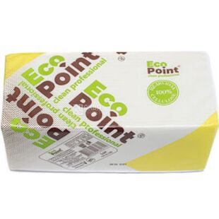 Mirus Eco Point, 150 аркушів, Рушники паперові Мірус, 2-шарові, V-складання, білі, 200х230 мм