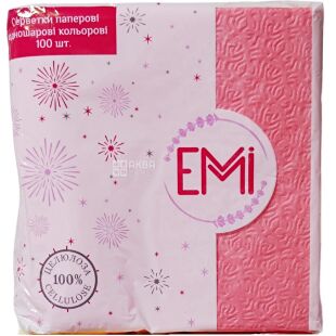 Mirus, 100 шт., Серветки столові Мірус, одношарові, кольорові, 24х23 см, в асортименті