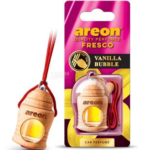 Areon Fresco Vanilla Bubble, 4 мл, Ароматизатор воздуха Ареон для автомобиля, подвеска, Ванильная жвачка