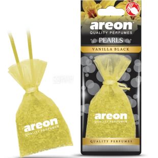 Areon Pearls Vanilla Black, 31 г, Ароматизатор воздуха для автомобиля Ареон, подвесной, гранулы, Черная ваниль