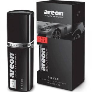 Areon Car Perfume Black Silver, 50 мл, Парфюм для автомобиля, Ареон Черное серебро, спрей 