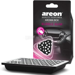 Areon Aroma Box Bubble Gum, 74 г, Ароматизатор воздуха для автомобиля Ареон, под сиденье, Жевательная резинка