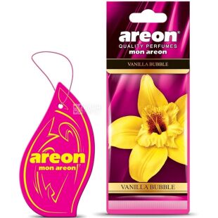 Areon Mon Vanilla Bubble, Ароматизатор-подвеская для автомобиля Ареон, Ванильная жвачка