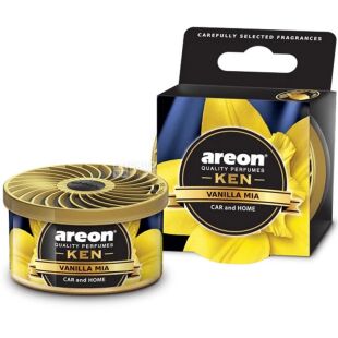 Areon KEN Vanilla MIA, 30 г, Ароматизатор повітря для автомобіля Ареон, Ваніль