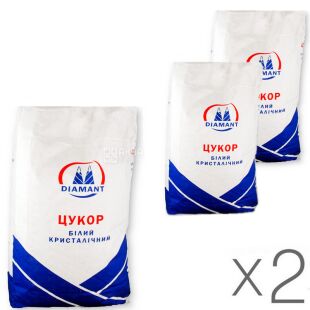 Diamant, Упаковка 2 шт. х 5 кг, Цукор-пісок Діамант, білий кристалічний