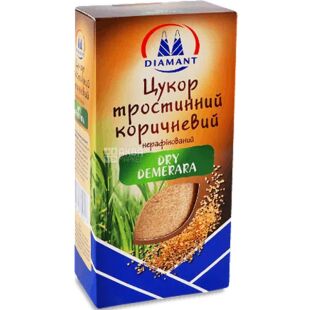 Diamant Dry Demerare, 500 г, Цукор-пісок тростиновий Діамант Демерара, нерафінований, коричневий