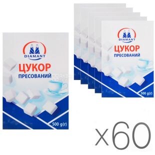 Diamant, Упаковка 60 шт. х 500 г, Сахар-рафинад Диамант, белый прессованый