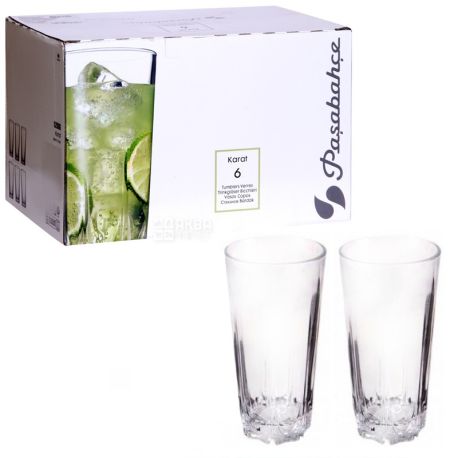 Pasabache, 6 pcs., 330 ml, set of glasses, Karat, glass
