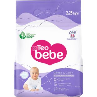 Teo bebe, 2,25 кг, Порошок стиральный для детских вещей, Лаванда