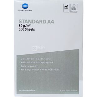 Konica Minolta Standard, 500 листов, Бумага офисная А4, белая, класс C, 80 г/м2