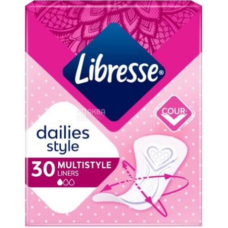 Libresse, Daily Fresh Multistyle plus, 30 шт., Прокладки ежедневные