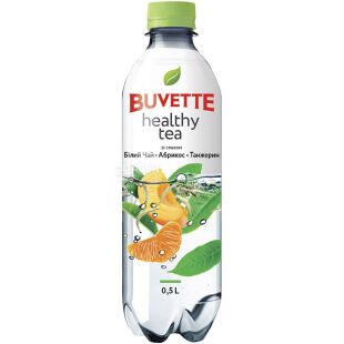 Buvette Healthy Tea, 0,5 л, Напій негазований зі смаком білого чаю, Абрикоса та Танжерину Бювет, ПЕТ