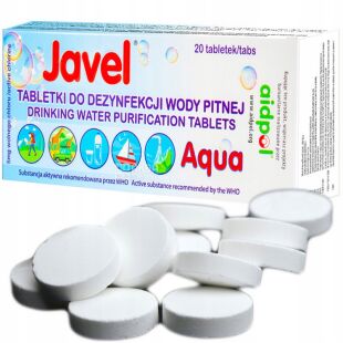 Javel aqua, 20 шт., Жавел Аква, Таблетки для дезінфекції питної води
