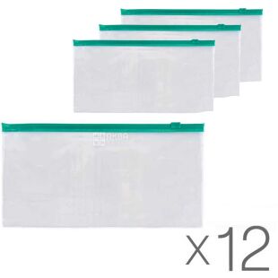Axent DL Упаковка 12 шт. х 1 шт., папка-конверт на застежке zip-lock, зеленая, 233 х 113 мм
