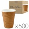 Гофростакан бумажный коричневый, 250 мл, Упаковка 20 шт. х 25 шт, D80
