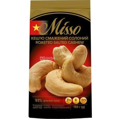 Misso, Roasted Cashews Salted, 150 g